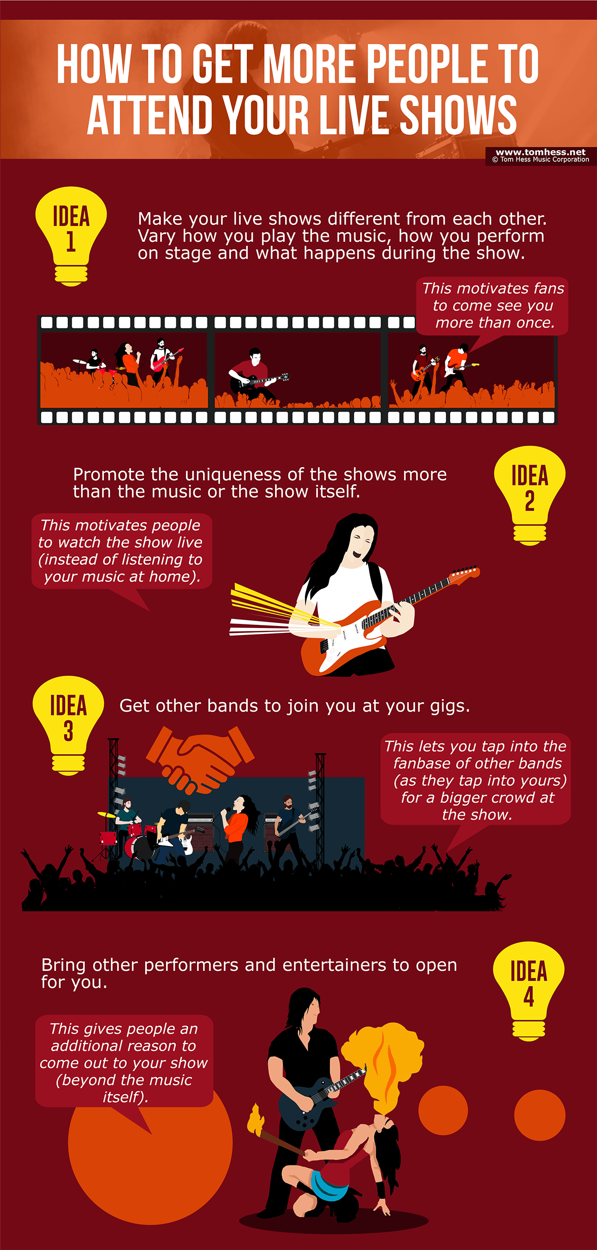 Get fans to music gigs